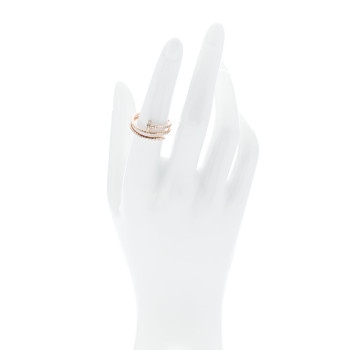 CARTIER 18K Pink Gold Diamond Double Juste Un Clou Paved Ring 55 7.25