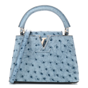 LOUIS VUITTON Ostrich Capucines Mini Blue Denim