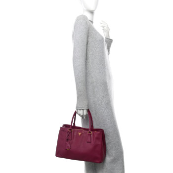 PRADA Saffiano Lux Medium Tote Ibisco