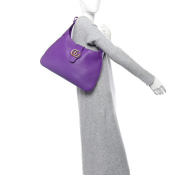 GUCCI Goatskin Medium Aphrodite Shoulder Bag Shine Purple