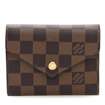 LOUIS VUITTON Damier Ebene Victorine Wallet Red