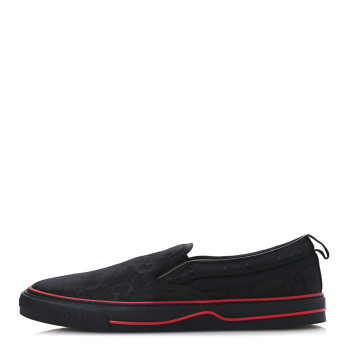 GUCCI GG Nylon Mens 1977 Tennis Slip On Sneakers 11 Black