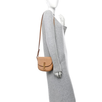 SAINT LAURENT Smooth Vintage Calfskin Small Kaia Satchel Brown Gold