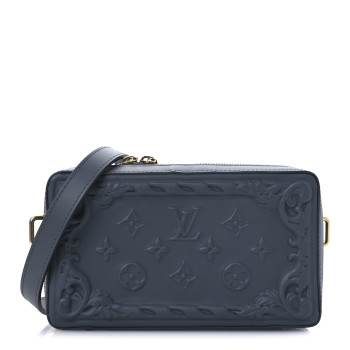 LOUIS VUITTON Calfskin Monogram Embossed Soft Trunk Wearable Wallet Dark Shadow Gray