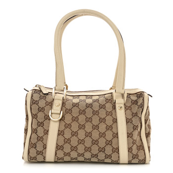 GUCCI Monogram Small Abbey Boston Off White