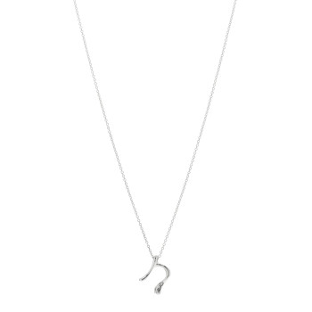 TIFFANY Sterling Silver Diamond Elsa Peretti Letter N Pendant Necklace