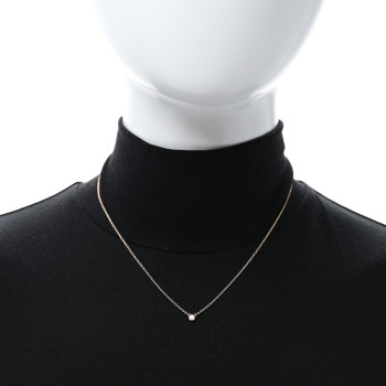 TIFFANY 18K Rose Gold Diamond .03ct Elsa Peretti Diamonds by the Yard Pendant Necklace