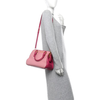 MIU MIU Goatskin Madras Bi-Color Bowling Bag Rosa Peonia