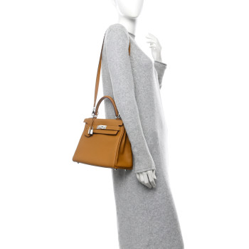 HERMES Taurillon Clemence Kelly Retourne 28 Sesame