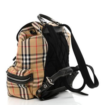 BURBERRY Nylon Vintage Check Medium Rucksack Backpack Antique Yellow
