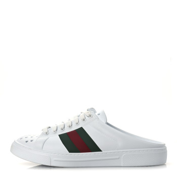 GUCCI Rubber Ace Web Sneaker Slides 36 Great White