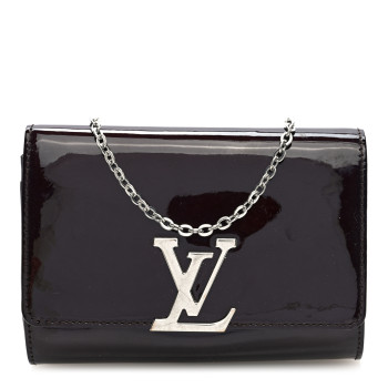 LOUIS VUITTON Patent Louise PM Chain Clutch Amarante