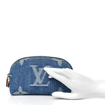 LOUIS VUITTON Denim Giant Monogram Pochette Cosmetique PM Denim Blue