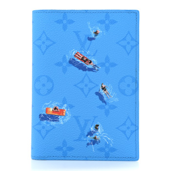 LOUIS VUITTON Monogram Pool Passport Cover Blue Lagoon