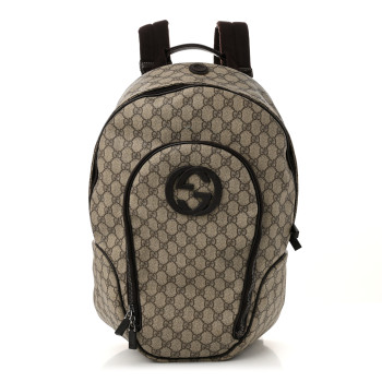 GUCCI GG Plus Monogram Interlocking G Medium Backpack Dark Brown