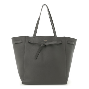 CELINE Soft Grained Calfskin Medium Belt Cabas Phantom Grey