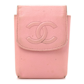 CHANEL Caviar Timeless CC Cigarette Case Pink