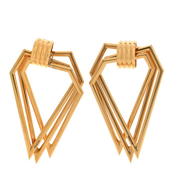 GUCCI Metal Geometric Earrings Gold