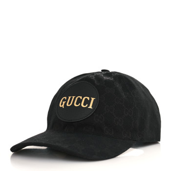 GUCCI Monogram Textured Dollar Calfskin Zeno Baseball Hat XL Black