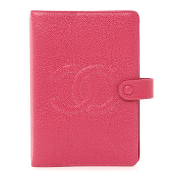CHANEL Caviar CC Small Ring Agenda Planner Pink