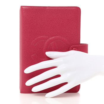 CHANEL Caviar CC Small Ring Agenda Planner Pink