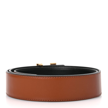 LOUIS VUITTON Calfskin 35mm LV Mirror Reversible Belt 90 36 Black Brown