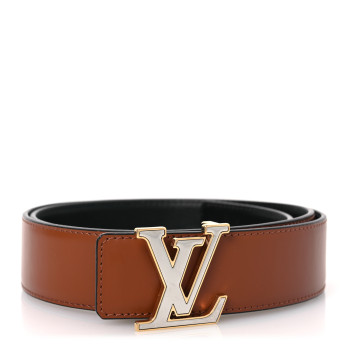 LOUIS VUITTON Calfskin 35mm LV Mirror Reversible Belt 90 36 Black Brown