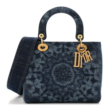 CHRISTIAN DIOR Denim Medium KaleiDiorscopic Lady Dior Blue
