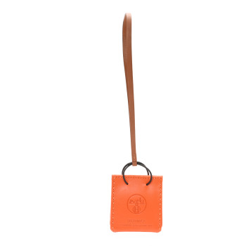 HERMES Milo Lambskin Swift Shopping Bag Charm Feu Gold