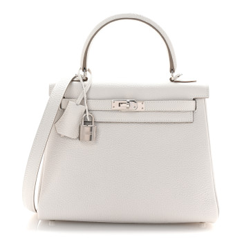 HERMES Togo Kelly Retourne 25 Gris Pale