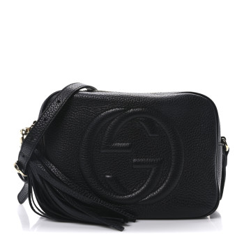 GUCCI Pebbled Calfskin Small Soho Disco Bag Black