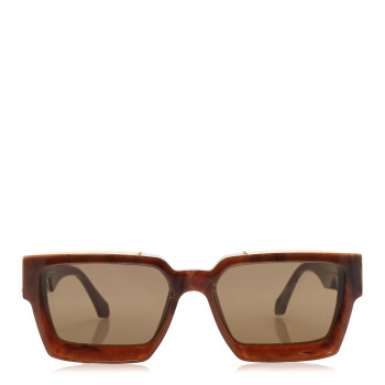 LOUIS VUITTON Acetate Metal 1.1 Millionaires Sunglasses Z1337W Brown