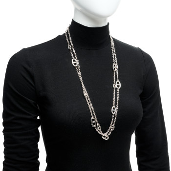 HERMES Sterling Silver Farandole Necklace 160