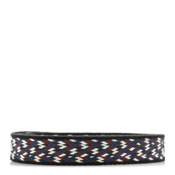 HERMES Toile Swift 25mm Sangle ZigZag Shoulder Strap Black White Deep Blue