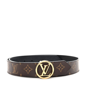LOUIS VUITTON Monogram Epi 35mm LV Circle Reversible Belt 85 34 Black