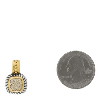 DAVID YURMAN Sterling Silver 18K Yellow Gold Diamond Pave 8mm Albion Pendant