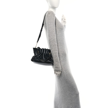 SALVATORE FERRAGAMO Lambskin Small Dumpling Soft Bag Black
