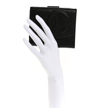 CHANEL Caviar Timeless CC Flap Wallet Black