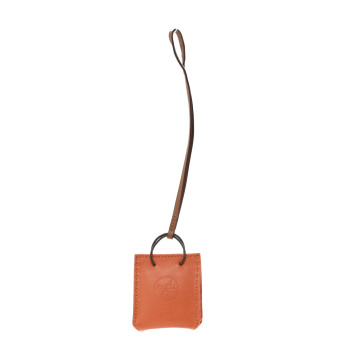 HERMES Milo Lambskin Swift Shopping Bag Charm Feu Gold