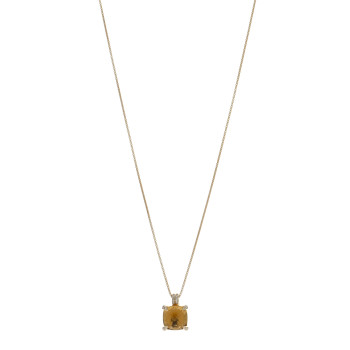 DAVID YURMAN 18K Yellow Gold Diamond Citrine 11mm Chatelaine Pendant Necklace