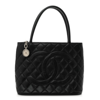 CHANEL Caviar Quilted Medallion Tote Black