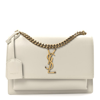 SAINT LAURENT Calfskin Medium Monogram Sunset Crema Soft