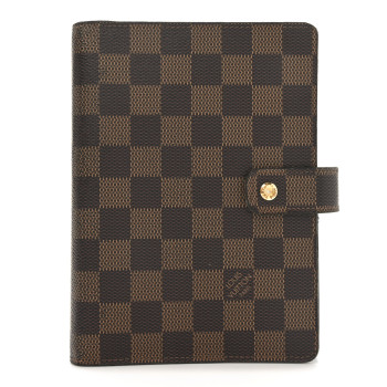 LOUIS VUITTON Damier Ebene Medium Ring Agenda Cover