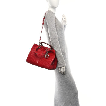 CHRISTIAN DIOR Crocodile Large Diorissimo Red