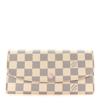LOUIS VUITTON Damier Azur Emilie Wallet Rose Ballerine