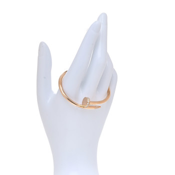 CARTIER 18K Pink Gold Diamond Juste Un Clou Bracelet 15