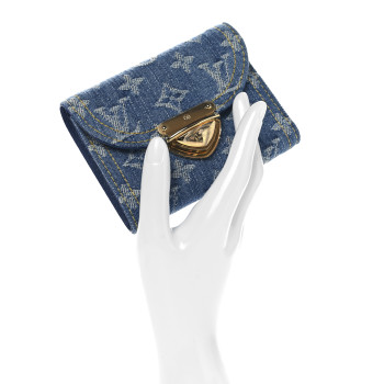 LOUIS VUITTON Denim Amelia Compact Wallet Blue