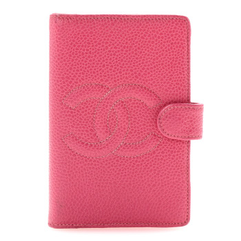 CHANEL Caviar Timeless CC Ring Agenda Planner Pink