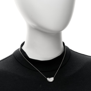 TIFFANY Sterling Silver 19mm Elsa Peretti Bean Pendant Necklace