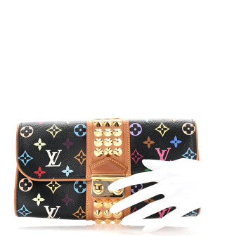 LOUIS VUITTON Monogram Multicolor Courtney Clutch Black